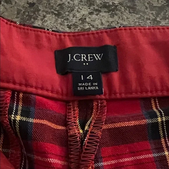 J. Crew Red and Black Plaid Pants - Picture 2 of 3